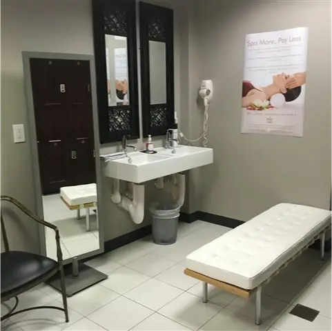 spa room with massage table