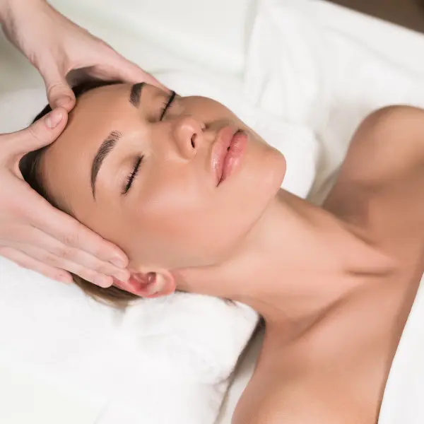 woman getting face massage